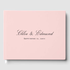Livro De Visitas Casamento Rosa Bege Minimalista Moderno