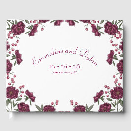 Livro De Visitas Casamento Rosa Marrom