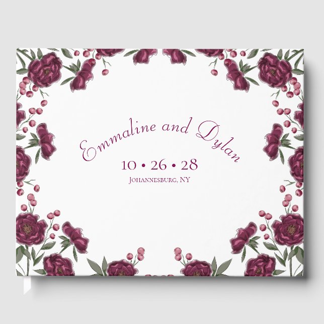 Livro De Visitas Casamento Rosa Marrom (Frente)