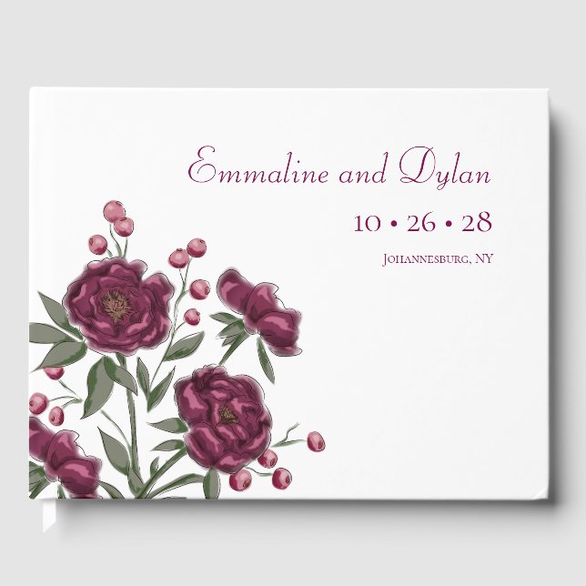 Livro De Visitas Casamento Rosa Marrom (Frente)