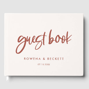 Livro De Visitas Casamento rosa moderno e elegante com neve