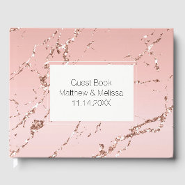 Livro De Visitas Casamento Rosa Rosa Rosa Cor-de-Rosa Glam Glitter