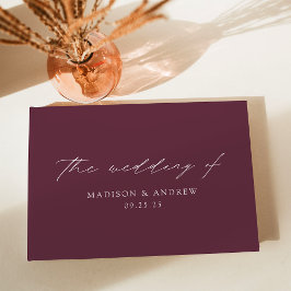 Livro De Visitas Casamento Roxo de Script Elegante Moderno