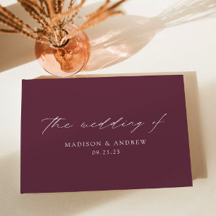 Livro De Visitas Casamento Roxo de Script Elegante Moderno