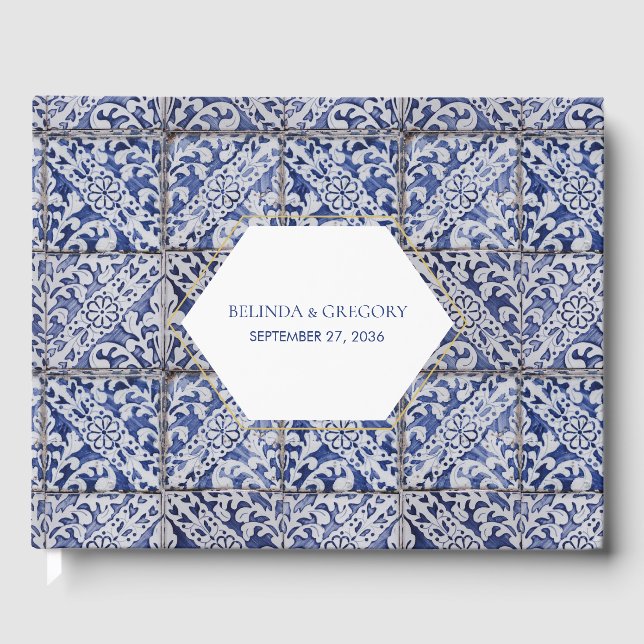Livro De Visitas Casamento Russo de Azulejos Portugueses (Frente)