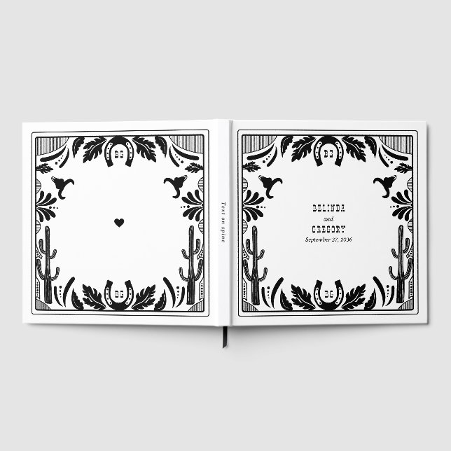 Livro De Visitas Casamento Russo De Cowboy Do País Ocidental (Completo)