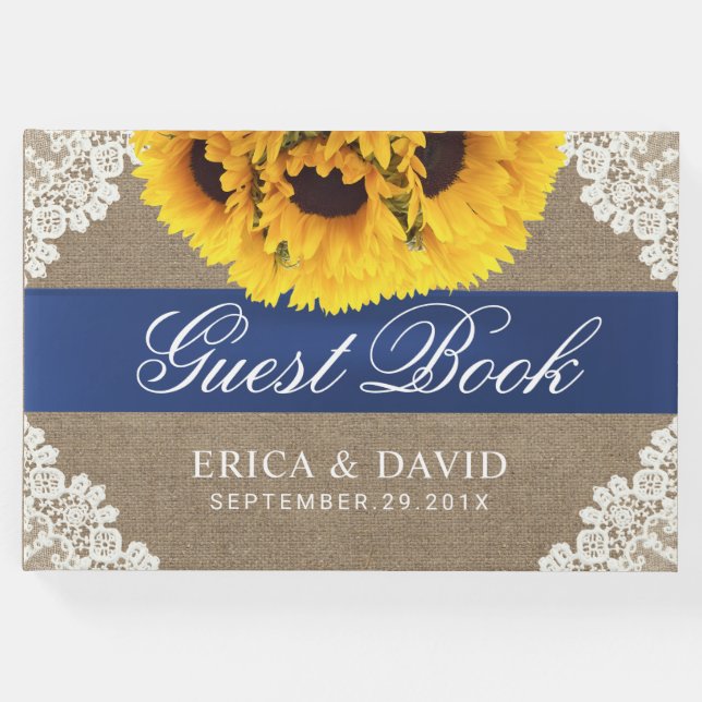 Livro De Visitas Casamento Russo De Rastreio De Girassol E Boca Azu (Frente)