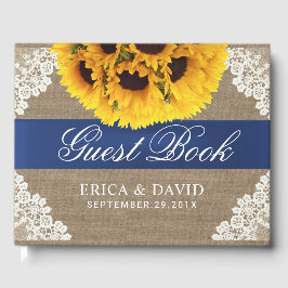 Livro De Visitas Casamento Russo De Rastreio De Girassol E Boca Azu
