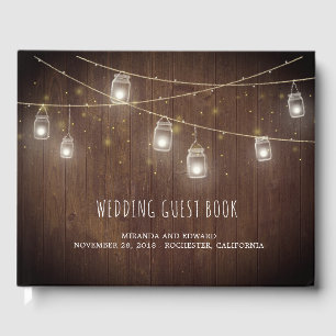 Livro De Visitas Casamento Russo de Vagalumes por Mason Jars
