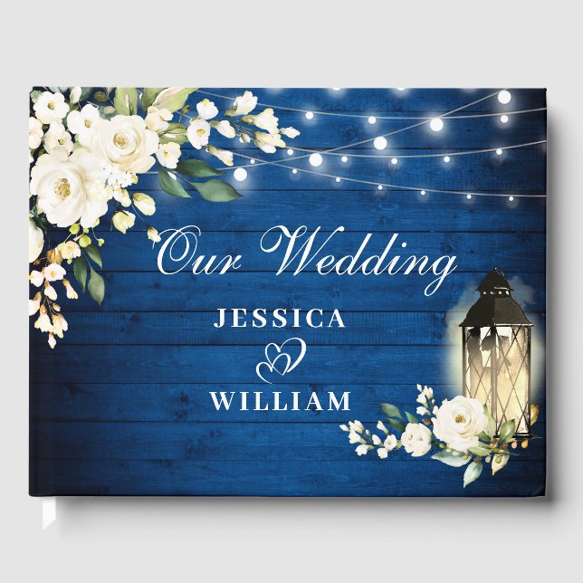 Livro De Visitas Casamento Russo Floral Real De Rosas Brancas De Ma (Frente)