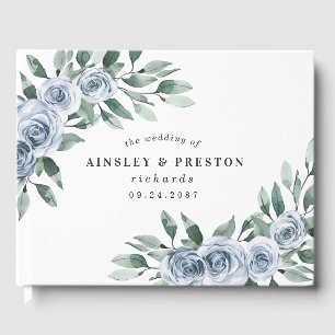 Livro De Visitas Casamento Russo Rosa de Boho Azul-Elegante