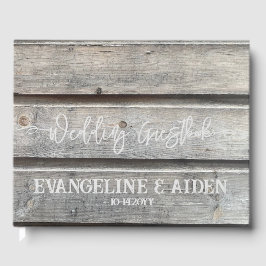 Livro De Visitas Casamento Rustic Chic Cinza Barnwood