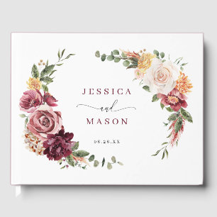 Livro De Visitas Casamento Rustic Country Boho Fall Burgundy