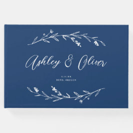 Livro De Visitas Casamento Rustic Elegant Blue Wildflower