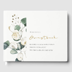 Livro De Visitas Casamento Rustic Leafy Green Eucalyptus Foliage