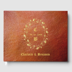 Livro De Visitas Casamento Rustic Leather