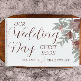Livro De Visitas Casamento Rustic Terracotta Floral & Foliage