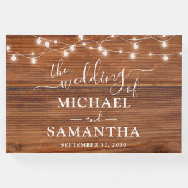 Livro De Visitas Casamento Rústico da Madeira Elegante Simples