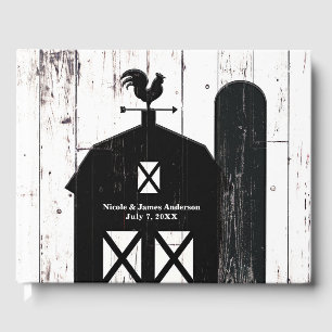Livro De Visitas Casamento rústico de madeira branco da casa da