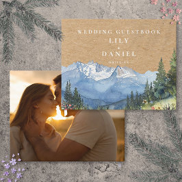 Livro De Visitas Casamento Rústico Floral Montanhoso Kraft Foto