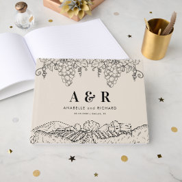 Livro De Visitas Casamento Rústico Marfim Vinícola Vale de Napa Win