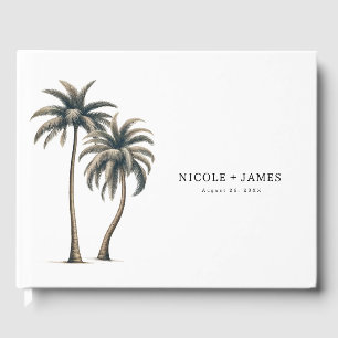 Livro De Visitas Casamento Rústico Tropical de Palma Costeira