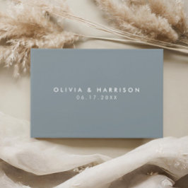 Livro De Visitas Casamento Simples Azul com Dusty Minimalista Moder