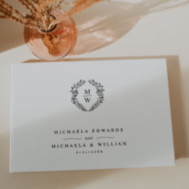 Livro De Visitas Casamento Simples da Terra Botânica do Monograma