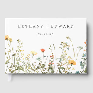 Livro De Visitas Casamento Simples de Flor Selvagem
