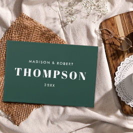 Livro De Visitas Casamento Simples Emerald Verde Monograma Bold Mod