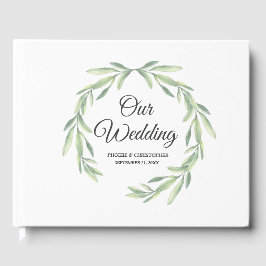 Livro De Visitas Casamento Simples Eucalyptus Watercolor Greenery
