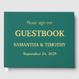 Livro De Visitas Casamento Simples Moderno e Minimalista Emerald Gr