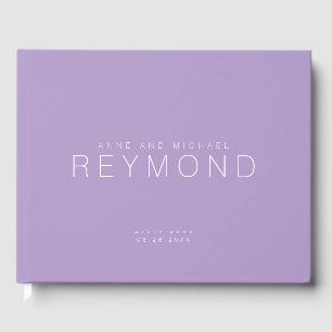 Livro De Visitas Casamento Simples Moderno Minimalista pálido-roxo