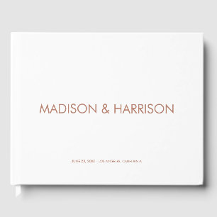 Livro De Visitas Casamento simples personalizado em ouro rosado min