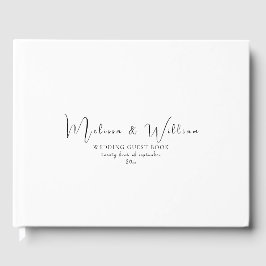 Livro De Visitas Casamento Simples Preto e Branco