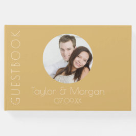 Livro De Visitas Casamento Tonal de Champanhe Moderno