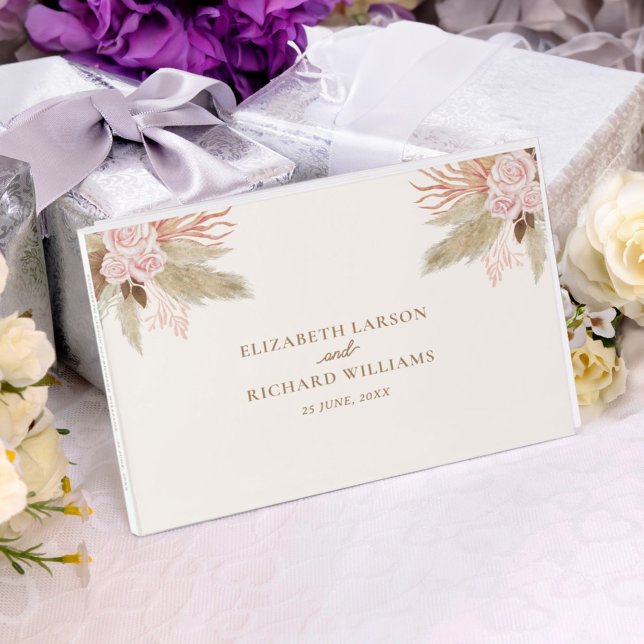 Livro De Visitas Casamento Tropical de Boho Moderno Exótico (Criador carregado)