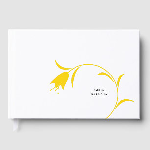 LIVRO DE VISITAS CASAMENTO TULIPA AMARELA MODERNA