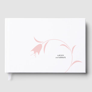 LIVRO DE VISITAS CASAMENTO TULIPA ROSA MODERNO