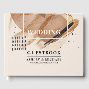 Livro De Visitas Casamento único de glitas de cobre marrom do Terra