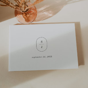 Livro De Visitas Casamento Único Elegante Neutral Clássico de Boho