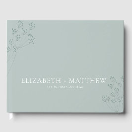 Livro De Visitas Casamento Verde Boho Chic Minimalista