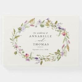 Livro De Visitas Casamento verde do Jardim de Flores Selvagens