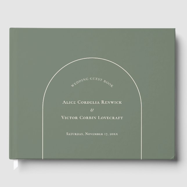 Livro De Visitas Casamento Verde do Simple Arch Sage (Frente)