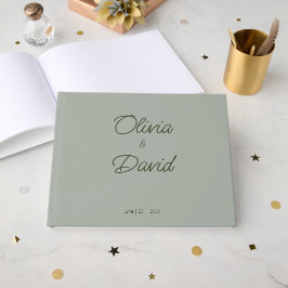Livro De Visitas Casamento Verde Elegante Sage