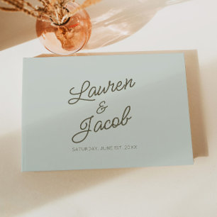 Livro De Visitas Casamento Verde Minimalista Moderno