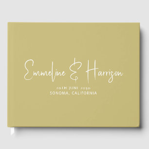 Livro De Visitas Casamento Verde Moss Personalizado do Elegante Scr