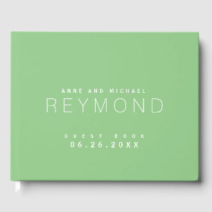 Livro De Visitas Casamento Verde Sage Moderno Minimalista