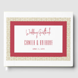 Livro De Visitas Casamento Vermelho da Fronteira Geométrica Islâmic