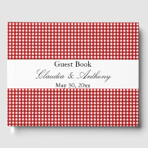 Livro De Visitas Casamento vermelho e branco do assado do teste